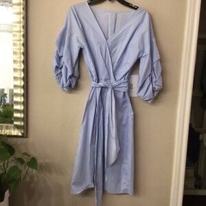 Furna Cute 100% cotton striped dress with puffy sleeves. Size medium